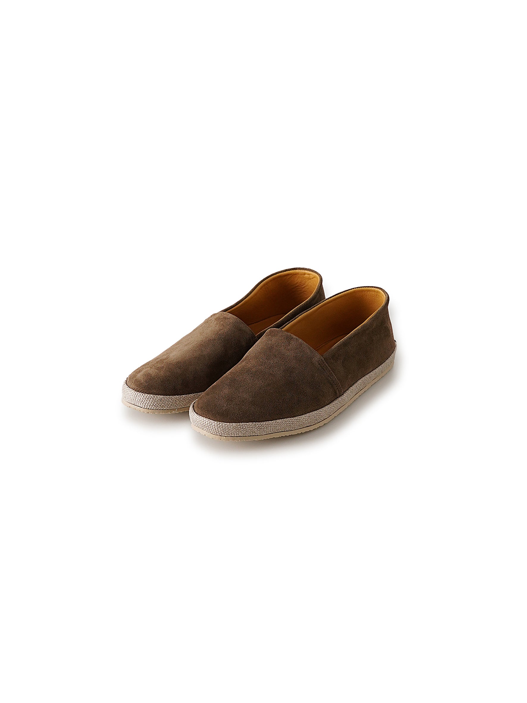 Tobacco-colored velor espadrille